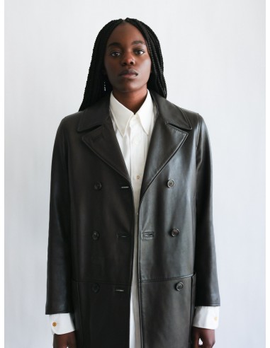 Vintage leather overcoat Les êtres humains sont 