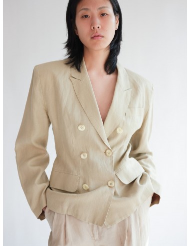 Linen double-breasted jacket une grave pollution 