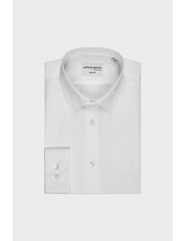 Chemise Slim Twill Blanc col français plus qu'un jeu 