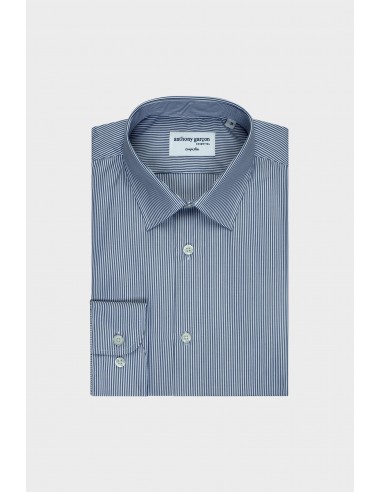 Chemise Slim Rayure Bleu foncé col français Comment ça marche