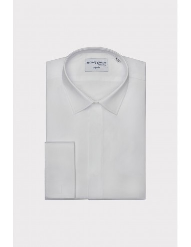 Chemise Slim Mousquetaire Cach Blanc col français basket pas cher