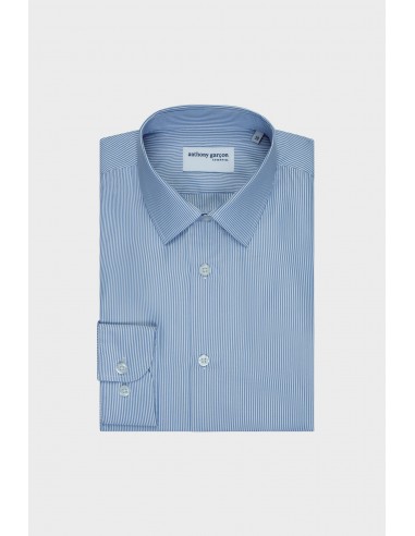 Chemise Regular Rayure bleu col français sur le site 