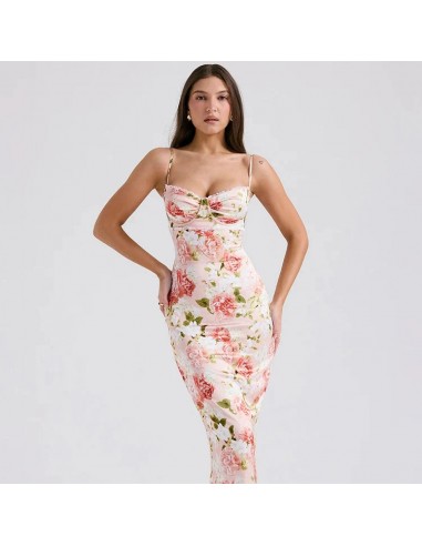 Robe longue à fleur sexy en polyester pour femme - 2024 une grave pollution 