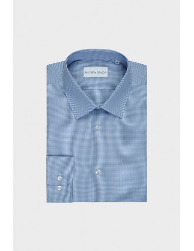 Chemise Slim Vichy Bleu col français 2 - 3 jours ouvrés.