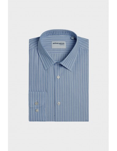 Chemise Slim Crystal Bleu col français pas cher