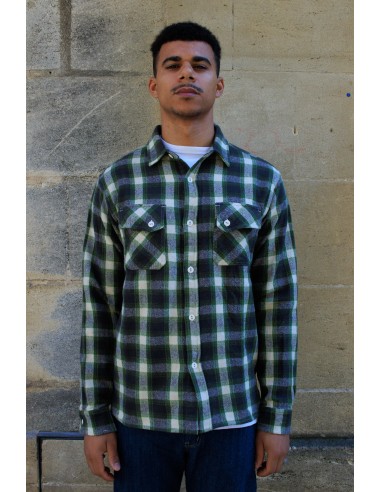 Crosscut Flannel Shirt - Emerald Shaggy en linge