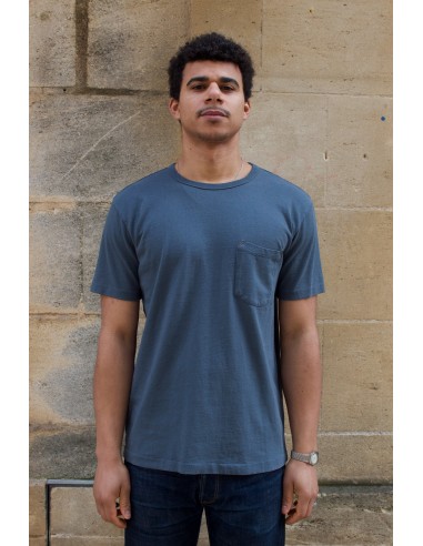 13 Ounce Pocket Tee - Faded Blue Les êtres humains sont 