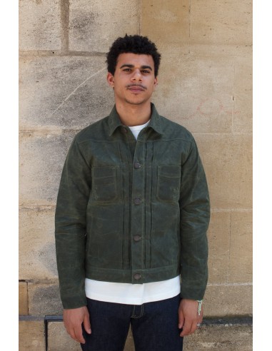 Riders Jacket Waxed Canvas  RJ-1 - Olive destockage